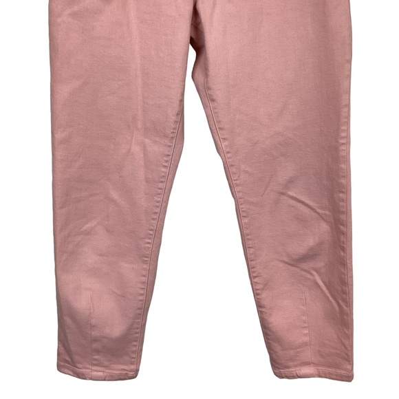 Sezane Paris Hi Rise Cropped Slim Straight Pink Jeans - Picture 6 of 10